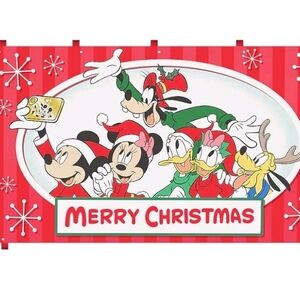Disney Mickey Mouse and Friends Merry Christmas Multi Color Fabric Wall Art